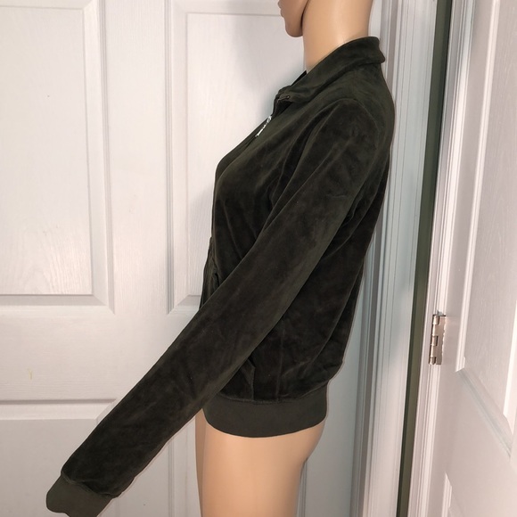 Juicy Couture Green Velour Jacket XL - Picture 4 of 7
